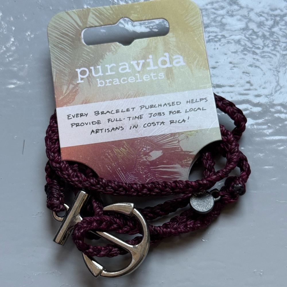 Pura Vida Silver Anchor Wrap Bracelet